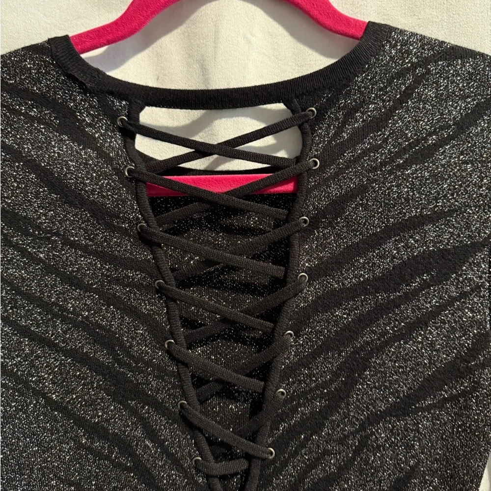 Express‎ Black and Gray Long Sleeve Dress